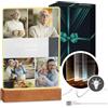Maverton Cornice LED luminosa con supporto in legno - Quadro in vetro acrilico personalizzato con collage di foto - Lampada con foto per uomo per il compleanno - Auguri - L - 15x24x4,5cm