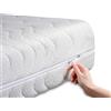 BONEX Comodo coprimaterasso per materassi di dimensioni totali 140 x 200 cm - 10 - 12 cm di altezza - doppio panno con aloe vera - adatto a persone allergiche - lavabile a 60 gradi - chiusura lampo su