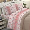 BANZAII TEXTILE INNOVATOR ONLINE Banzaii Completo Lenzuola Francese Invernale in Flanella Felpate 100% Cotone Anti-Pilling Francese Beatrice Rosa