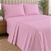 NARCISO - Completo Lenzuola Matrimoniali 4 Pezzi Tinta Unita Embossed, Set Lenzuola Matrimoniali in Microfibra Traspirante ed Anallergica, Biancheria da Letto Made in Italy, Colore Rosa