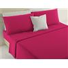SalGiu Completo Set Lenzuola 100% Cotone Tinta Unita (Matrimoniale, Fucsia)