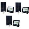 LEOFLA 3 X Faro A Led Da 200W SMD Luce Bianca Con Pannello Solare Sensore E Telecomando