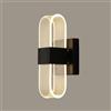 Mengjay Applique da parete Interno Moderno, Lampada da Parete,Creativo Lampada a Muro LED,Dimmerabile Lampada da Parete in Acrilico per Camera da Letto,Sala da Pranzo, Corridoio (Nero (testa singola))