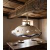 Mondocreazioni Lampadario a sospensione 1 luce con catena e ceramica realizzata e decorata artigianalmente (Fiore)