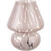 Baroni Home Lampada in Vetro da Tavolo a Batteria, Lampada da Comodino e da Soggiorno, Lampada da Scrivania Design Moderno, 15x15x18 cm, Fungo Fumè