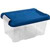 Acan Tradineur - Scatola di ordinazione in plastica - N.10 - Trasparente con Coperchio Blu - Modello HG - Capacità 5 litri - Dimensioni circa Dimensioni: 19 x 30 x 14,5 cm.