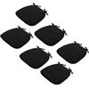 Generico Cuscino per Sedia Semicircolare Lavabile con Lacci 43x41x35 Cm. Cuscino Antiscivolo per Sedia da Esterno per Sedia da Giardino, Sedia da Pranzo O Sedia da Ufficio,Nero,6PCS