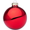 Magie di Natale Palline per albero di Natale in vetro decorate (8, Rosso Lucido, 7 cm)