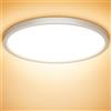 Planetitaly Plafoniera LED Soffitto, Lampadario Soffitto 24W, 3000K Lampada Luce Moderna per Camera da Letto, Bagno, Cucina, Soggiorno, Ufficio, Balcone, 2400LM, Bianco Caldo, Ø30cm (Tonda, 3000K)