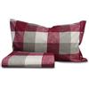 Smart Deco Home Set copripiumino federe letto parure copripiumino stampa fantasia 100% cotone Made in Italy PIAZZA E MEZZA QUADRI BORDEAUX
