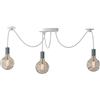 LEDSone Lampadario industriale Edison a 3 teste E27, regolabile, a forma di ragno, con attacco a soffitto (Grigio)