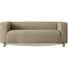 Milica | Copridivano elasticizzato compatibile con il modello Klippan di IKEA e simili | Per divani con braccioli alti | Tessuto morbido, e adattabile | Colore Beige scuro sofisticato