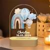 Generic Luce Notturna Bambini Personalizzata, Lampada Personalizzata con Nome per Bambina, Regalo Neonata Femmina Nascita Bimba, Compleanno Idea Regalo Battesimo Natale, Arcobaleno