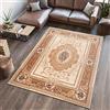 TAPISO Atlas Tappeto Salotto Moderno Pelo Corto Design Vintage Tradizionale Motivo Orientale Cornice Ornamenti tonalità Beige Chiaro Oeko-Tex Soggiorno Sala Camera Ufficio 160 x 220 cm
