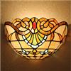Uziqueif Applique da Parete Stile Tiffany, Lampada da Parete di Vetro Colorato Mediterraneo Barocco Lampada da Comodino Retro E27 Lampada A Muro per Camera da Letto Soggiorno Corridoio,Baroque