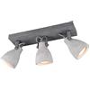Trio Leuchten Trio 802500378 Concrete Faretto, 3x42 Watt, Calcestruzzo, 35x10x18 cm
