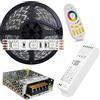 Mondo Strisce Led Kit da 5mt Striscia Led RGB composto da 1 Bobina TOTAL Waterproof ip68 + 1 Trasformatore da 60W 12Ve 1 WL5 5in1 +1 Telec. Con 300 Led RGB sviluppa 4500 Lumen