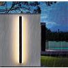 MOLOURK LED impermeabili Terrazza Lampada da parete, moderna esterni Antracite IP65 Applique da parete, specchio Applique in alluminio per soggiorno Scale Giardino Villa Illuminazione esterna (3000K,80CM)
