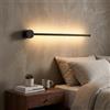 Alpinaluz Aplique da Parete LED Lineare 60 cm Nero in Alluminio con Luce Indiretta Calda 2700K 10W, Design Moderno Minimalista Giratorio 360° per Illuminazione Interna di Camera, Soggiorno e Corridoio