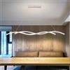 Yuelux Lampadario a Sospensione LED Moderno | Design Onda Regolabile con Telecomando | Dimmerabile con 3 Luci (3000K-6500K) | per Tavolo da Pranzo, Isola Cucina, Soggiorno, Ufficio (Bianco, 120cm)