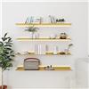 EMENAR Mensole Galleggianti, Mensola Galleggiante in Lega di Alluminio con Libreria Creativa A Luce Calda A LED for Bagno da Appoggio (Color : Gold, Size : 80x20cm)