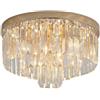 ICEMOB Lampada da soffitto in cristallo a 6 luci, lampada da soffitto moderna a tamburo, paralume rotondo in metallo con montaggio a incasso a goccia di pioggia, per sala da pranzo, soggiorno, bagno,