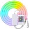 HEGEHE Striscia al neon a tubo tondo RGB 220V, flessibile impermeabile IP65, striscia LED con illuminazione a 360 gradi + controller, adatta per decorazioni fai da te per interni ed esterni (5M)