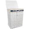 DVier Cesto portabiancheria in Vimini, Bianco, Motivo Marino, 48 x 36 cm, H.62 39WRt-c