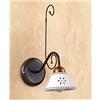 Illuminazione d'epoca Applique lampada da parete in ferro battuto con piatto in ceramica traforato e decorato country - Ø 14 cm - Bianco (nessun decoro)