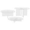 Danieli | Set 3 Alzatine in Acrilico con Ripiano Nero per Dolci, Frutta e Buffet | Espositori in Acrilico Trasparente (1 pz Altezza 6 cm BLACK) (Set da 3 pz Altezze 18,12 e 6)
