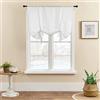 SMITHOOM Tenda a pacchetto a 1 pannello, con legatura, spessa, tinta unita, con tasche per asta, per cucina, camera da letto, bagno, lavanderia, decorazione per finestra, 80x120cm, Bianco