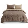 INTRECCI Set Copripiumino Singolo in Flanella di Cotone 100% | Parure Letto Invernale Felpata, Morbida | Sacco 155x200 cm + 1 Federa 50x80 cm, Effetto Tinto in Filo Double Face | Colore: Tortora/Crema