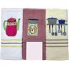 Ruoccohome Set 3 Strofinacci da cucina, Tre Asciugapiatti da Cucina in Spugna, Puro Cotone Morbido assorbente, Vari colori e fantasie - 70x50 cm