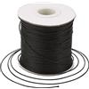Bestewelry Cordoncino in poliestere cerato, 169 metri, 0,5 mm, filo per perline per la realizzazione di gioielli e bracciali, macramè, cuoio, cucito, colore nero