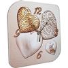 oggettando, Orologio da tavolo in ecopelle stampa CUORI 50 ANNI in scatola da regalo. Bomboniere Matrimonio, Anniversari e regali utili, originali economici (22x22)