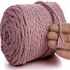 MeriWoolArt® Corda Macramè Naturale, 100 m Macramè Corda 6 mm, Corda in Cotone Morbido per Macramè Acchiappasogni, Arazzo da parete Macrame, Decorazione Macramè Fai da Te, Spago per Decorazioni