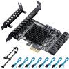 YBBOTT Scheda PCIE SATA 8 porte, scheda di espansione controller SATA 3.0, scheda controller PCI-E X1 3.0 Gen3 (6Gbps),per Windows10 / 8 / Ubuntu (ASM1064 + JMB575)