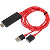 Bewinner Cavo adattatore da USB a HDMI, cavo HDTV 1080P femmina a maschio per telefono Android OS a TV monitor proiettore (rosso)