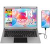 GrowCube Monitor portatile con tastiera, 14 1080P FHD Lapdock compatibile con Raspberry Pi/Mini PC/telefono/PC/PC/console di gioco, CrowView Note batteria integrata (funzionalità completa di tipo C e