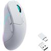 Keychron M3 Mouse Gaming Wireless 1000 Hz Polling Rate - Sensore PixArt fino a 26.000 DPI, Tri-Mode (2.4G/Bluetooth/USB-C), Ultra-Leggero, Tasti Programmabili, Bianco