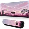 Hearda Modello Tappetino Mouse, 3D Stile Giapponese Tappetino Mouse XXL/XL/L, Tappetino Mouse Gaming con Base in Antiscivolo e Bordi Cuciti, Mouse Pad per Ufficio e Casa (Rosa,1200x600x3mm)