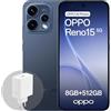 OPPO Reno15 5G Smartphone Android, 8+512GB, Display AMOLED 6.59 120Hz HDR10+, Ritratto Telefono Vibe 3.5X, Batteria 6500mAh, Snapdragon 7 Gen 4, IP69, con Caricatore 80W Supervooc, Twilight Black