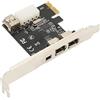 ASHATA Scheda PCIE Firewire 400 a 4 Porte, Scheda Video PCIe Multiporta da 1X a 1394A per PC Desktop Fotocamere Dvd DV HDD, con Porte 3x6Pin e 1x4Pin 1394A e Staffa