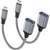YIIFELL Adattatore USB C a USB 3.0 [2 Pezzi] - Cavo OTG Tipo C Maschio a Femmina Compatibile Con Galaxy S24, iPhone 16 Pro/15 Pro Max, iPad Pro, Huawei P30, Google Pixel 3XL