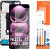 AGCUT Schermo LCD per Redmi Note 12 Pro 5G Display LCD per Xiaomi Redmi Note 12 Pro 5G 22101316C 22101316G 6,67 Schermo di Ricambio Digitalizer Touchscreen Assembly con Strumenti, Nero con Cornice