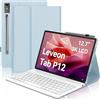 WINCHKING Custodia Tastiera per Lenovo Tab P12 12.7 2023, Cover con Tastiera Italiano Magnetica Bluetooth per Lenovo P12 Tablet 12.7 pollici (TB370FU), Azzurro