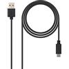 Nano Cable Nanocable - 10.01.2101 - Cavo 3A USB 2.0 a USB-C, telefoni di uso principale, tablet, laptop, ecc,. Fino a 3 Amp di carico, tipo C/M-A/M, maschio-maschio nero, 1.0 mts