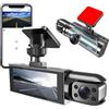 Ddujbtp Dash Cam anteriore e posteriore 4K+1080P, DashCam per auto, schermo da 3 pollici, angolo ampio a 170°, Dash Camera Full HD con registrazione in loop, visione notturna, avviso di uscita di corsia della