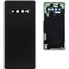 Senza Marchio (KIT) Copri Batteria + biadesivo + lente compatibile per SAMSUNG GALAXY S10 G973F G973 Ricambio Vetro Posteriore Back Cover Retro Scocca adesivo + lente obbiettivo con cornice CAMERA (Nero)