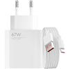 Audiosystem Carica Batterie Turbo Rapido per Xiaomi 67W per Redmi Note 11 Pro/Note 12 / Note 13/10 / Note 13 Pro+ Plus 5G +Cavo USB 67 W Sostituisce Con Originale MDY-12-EZ EH Bianco